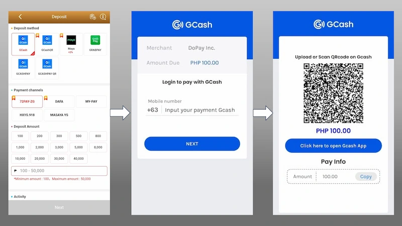 Step 3: Choose the appropriate transfer method and follow the system instructions to complete the deposit transaction.